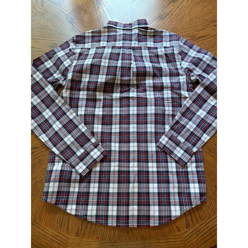 Janie and Jack Boys Red Navy Blue Plaid Button Down Shirt Size 12 NWT - Picture 8 of 8